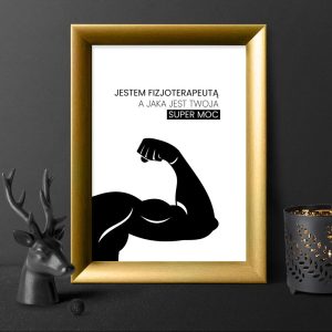 plakat przedstawiający biceps do gabinetu fizjoterapii